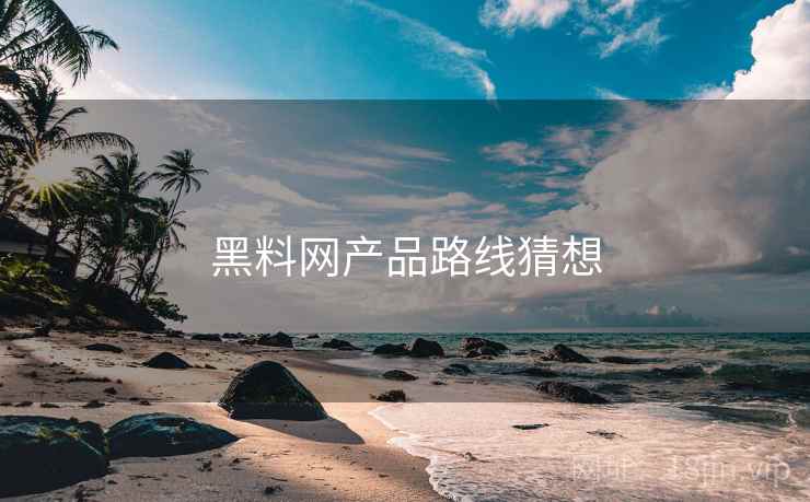 黑料网产品路线猜想