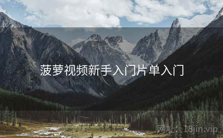 菠萝视频新手入门片单入门