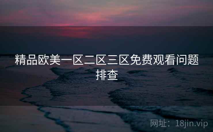 精品欧美一区二区三区免费观看问题排查