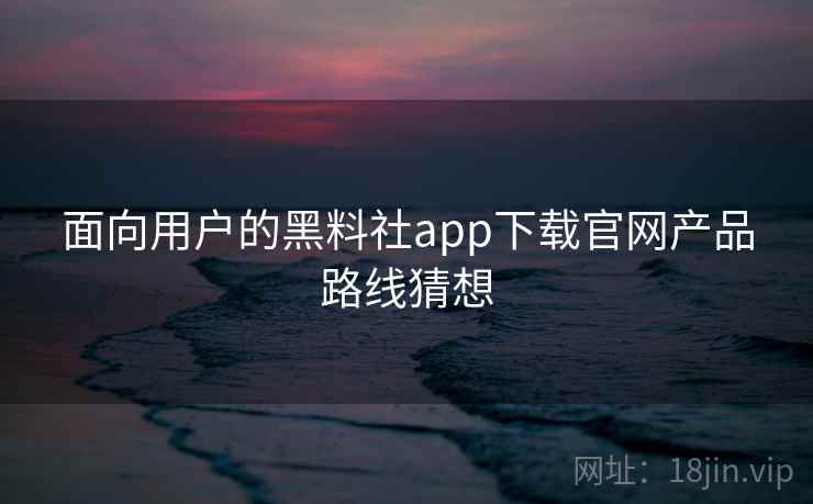 面向用户的黑料社app下载官网产品路线猜想