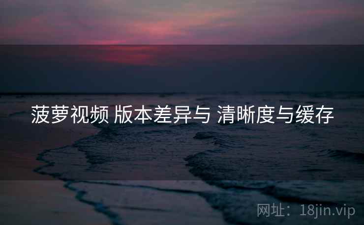 菠萝视频 版本差异与 清晰度与缓存