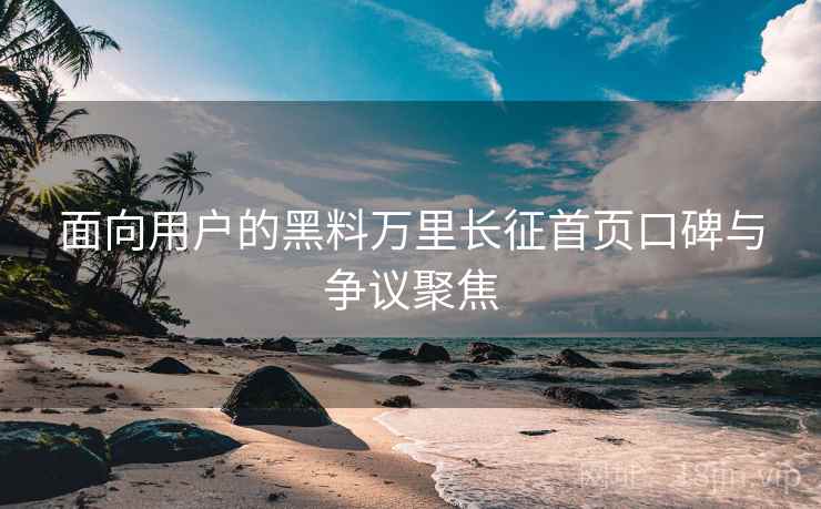 面向用户的黑料万里长征首页口碑与争议聚焦